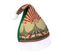 Rrtsmsgh Glitter Sequin Christmas Hat Funny Soft Xmas Cap Adult, Vintage Circus Background Santa Hat for New Year Party