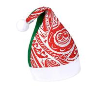 Rrtsmsgh Glitter Sequin Christmas Hat Funny Soft Xmas Cap Adult, White And Red Tribal Pattern Santa Hat for New Year Party
