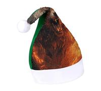 Rrtsmsgh Glitter Sequin Christmas Hat Funny Soft Xmas Cap Adult, Wild Wolf in The Fire Santa Hat for New Year Party