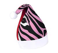 Rrtsmsgh Glitter Sequin Christmas Hat Funny Soft Xmas Cap Adult, Zebra-like Print Santa Hat for New Year Party