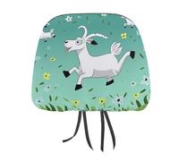 Rrtsmsgh Goat Frolic Car Headrest Covers Universal 11 X 10.6 Inch - Soft Elastic Head Rest Cover, 2 Pack Car Headrest Protector for Women Men