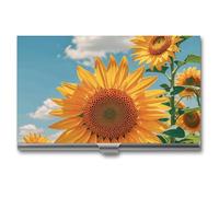 Rrtsmsgh Goodlooking Hello Nice Sunshines Business Card Holder, Ultra Slim Aluminum Business Card Case, Portable Sleek Metal Wallet for Men & Women