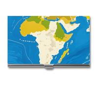 Rrtsmsgh Greece Map Print Business Card Holder, Ultra Slim Aluminum Business Card Case, Portable Sleek Metal Wallet for Men & Women