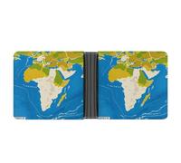 Rrtsmsgh Greece Map Print Wallet for Men & Women Ultra Slim PU Leather Bifold Wallet, Credit Card Holder for Travel