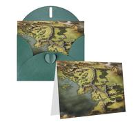 Rrtsmsgh Greeting Cards Middle Earth Map Blank Greeting Cards With Envelopes For All Occasion Cards, Friendship Anniversary Cards