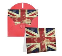 Rrtsmsgh Greeting Cards Vintage Union Jack British Flag Blank Greeting Cards With Envelopes For All Occasion Cards, Friendship Anniversary Cards