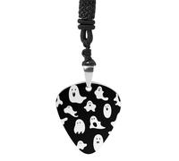 Rrtsmsgh Halloween Goth Guitar Pick Necklace for Men & Women, Titanium Steel Guitar Plectrum Pendant, Music Lover Gift for Guitarists, Musicians, Rock Fans