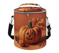 Rrtsmsgh Happy Thanksgiving Day Pumpkin Lunch Bag, 15L Portable Leakproof Picnic Basket with Shoulder Strap, Insulated Picnic Cooler Bag for Camping, Beach, Hiking & Groceries