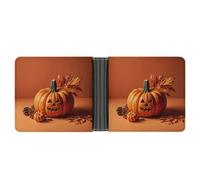 Rrtsmsgh Happy Thanksgiving Day Pumpkin Wallet for Men & Women Ultra Slim PU Leather Bifold Wallet, Credit Card Holder for Travel