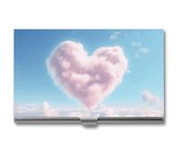 Rrtsmsgh Heart Shaped Cloud Business Card Holder, Ultra Slim Aluminum Business Card Case, Portable Sleek Metal Wallet for Men & Women