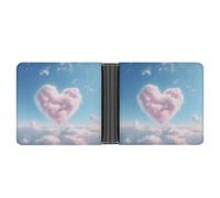 Rrtsmsgh Heart Shaped Cloud Wallet for Men & Women Ultra Slim PU Leather Bifold Wallet, Credit Card Holder for Travel