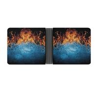 Rrtsmsgh Ice Fire Wallet for Men & Women Ultra Slim PU Leather Bifold Wallet, Credit Card Holder for Travel