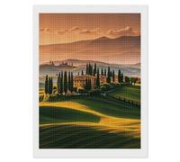 Rrtsmsgh Italy Tuscan Diamond Painting for Adults, Vertical Square 5D Diamond Painting Kit, DIY Full Drill Crafts Kits for Home Wall Decor, 12"x16"