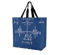 Rrtsmsgh Large Tote Bag for Women - Reusable Grocery Bags Heavy Duty Polyester Tote with Sturdy Handles, Large Capacity Math Formula Travel Bag Fashion Shoulder Bags for Gym Travel Work