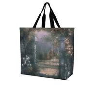 Rrtsmsgh Large Tote Bag for Women - Reusable Grocery Bags Heavy Duty Polyester Tote with Sturdy Handles, Large Capacity Secret Garden Travel Bag Fashion Shoulder Bags for Gym Travel Work