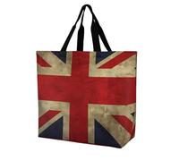 Rrtsmsgh Large Tote Bag for Women - Reusable Grocery Bags Heavy Duty Polyester Tote with Sturdy Handles, Large Capacity British Flag Travel Bag Fashion Shoulder Bags for Gym Travel Work