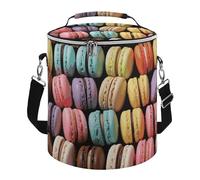Rrtsmsgh Macaron Biscuit Flavored Pastries Lunch Bag, 15L Portable Leakproof Picnic Basket with Shoulder Strap, Insulated Picnic Cooler Bag for Camping, Beach, Hiking & Groceries
