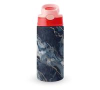 Rrtsmsgh Marble Navy Blue Mixed Water Bottle with Carrying Loop, 304 Stainless Steel Vacuum Insulated Cup | BPA Free, Leakproof Tumblers for Sports Travel, 12oz Pink-style