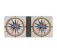 Rrtsmsgh Maritime Sailboat Compass Wallet for Men & Women Ultra Slim PU Leather Bifold Wallet, Credit Card Holder for Travel