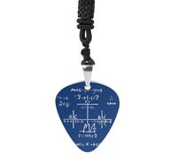 Rrtsmsgh Math Formula Guitar Pick Necklace for Men & Women, Titanium Steel Guitar Plectrum Pendant, Music Lover Gift for Guitarists, Musicians, Rock Fans