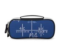 Rrtsmsgh Math Formula Pencil Case Large Capacity, Small PU Leather Makeup Bag with Zipper & Handle, Portable Pencil Pouch for Office, Cosmetic Storage