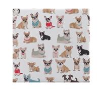 Rrtsmsgh Memory Foam Seat Cushion 13.8x15, Cute Chihuahua Pug Pattern Chair Pad with Removable Cover Comfortable Chair Cushion for Dining Chairs Office Car Wheelchair, Home Kitchen Pet Mat