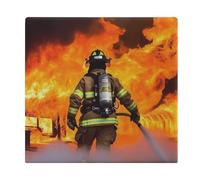 Rrtsmsgh Memory Foam Seat Cushion 13.8x15, Firefighter Fireman Flame Chair Pad with Removable Cover Comfortable Chair Cushion for Dining Chairs Office Car Wheelchair, Home Kitchen Pet Mat
