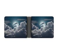 Rrtsmsgh Night Full Moon Wallet for Men & Women Ultra Slim PU Leather Bifold Wallet, Credit Card Holder for Travel