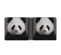 Rrtsmsgh Panda Bear Head Wallet for Men & Women Ultra Slim PU Leather Bifold Wallet, Credit Card Holder for Travel