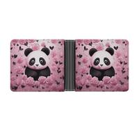 Rrtsmsgh Panda Pattern Wallet for Men & Women Ultra Slim PU Leather Bifold Wallet, Credit Card Holder for Travel
