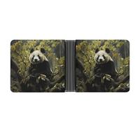 Rrtsmsgh Panda Tree Wallet for Men & Women Ultra Slim PU Leather Bifold Wallet, Credit Card Holder for Travel