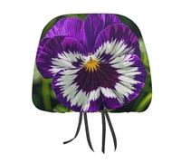Rrtsmsgh Pansy Perfection Car Headrest Covers Universal 11 X 10.6 Inch - Soft Elastic Head Rest Cover, 2 Pack Car Headrest Protector for Women Men