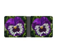 Rrtsmsgh Pansy Perfection Wallet for Men & Women Ultra Slim PU Leather Bifold Wallet, Credit Card Holder for Travel