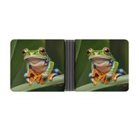 Rrtsmsgh Peace Tree Frog Wallet for Men & Women Ultra Slim PU Leather Bifold Wallet, Credit Card Holder for Travel