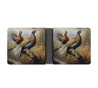 Rrtsmsgh Pheasants Animals Wallet for Men & Women Ultra Slim PU Leather Bifold Wallet, Credit Card Holder for Travel