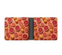 Rrtsmsgh Pile of Grapefruit Slices Wallet for Men & Women Ultra Slim PU Leather Bifold Wallet, Credit Card Holder for Travel