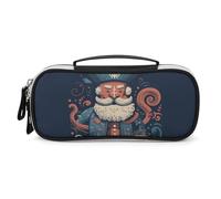 Rrtsmsgh Pirate Characters Pencil Case Large Capacity, Small PU Leather Makeup Bag with Zipper & Handle, Portable Pencil Pouch for Office, Cosmetic Storage