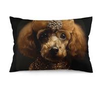 Rrtsmsgh Poodle Puppy Pillow Cover, Rectangle Throw Pillowcase with Hidden Zipper, Soft Plush Pillow Case for Sofa Bed, Living Room Decor, 12 "x20