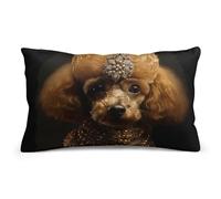 Rrtsmsgh Poodle Puppy Pillow Cover, Rectangle Throw Pillowcase with Hidden Zipper, Soft Plush Pillow Case for Sofa Bed, Living Room Decor, 8"x12"