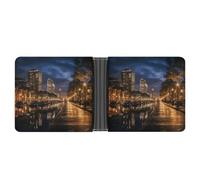 Rrtsmsgh Portland at Night Wallet for Men & Women Ultra Slim PU Leather Bifold Wallet, Credit Card Holder for Travel