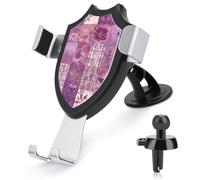 Rrtsmsgh Purple Flowers Collage Car Phone Holder, Universal Adjustable Auto Phone Holder - Strong Suction Cup, Air Vent Cellphone Stand Car Mount for 4-6 Inch Phones