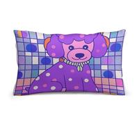 Rrtsmsgh Purple Poodle Polka Dots Pillow Cover, Rectangle Throw Pillowcase with Hidden Zipper, Soft Plush Pillow Case for Sofa Bed, Living Room Decor, 8"x12"