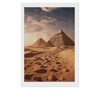 Rrtsmsgh Pyramid Africa Desert Diamond Painting for Adults, Vertical Square 5D Diamond Painting Kit, DIY Full Drill Crafts Kits for Home Wall Decor, 8"x12"