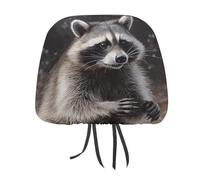 Rrtsmsgh Raccoon Car Headrest Covers Universal 11 X 10.6 Inch - Soft Elastic Head Rest Cover, 2 Pack Car Headrest Protector for Women Men