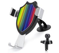 Rrtsmsgh Rainbow Striped Car Phone Holder, Universal Adjustable Auto Phone Holder - Strong Suction Cup, Air Vent Cellphone Stand Car Mount for 4-6 Inch Phones