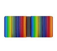 Rrtsmsgh Rainbow Striped Wallet for Men & Women Ultra Slim PU Leather Bifold Wallet, Credit Card Holder for Travel