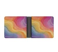 Rrtsmsgh Rainbow Wallet for Men & Women Ultra Slim PU Leather Bifold Wallet, Credit Card Holder for Travel