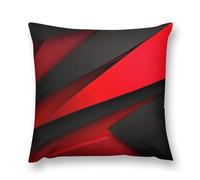 Rrtsmsgh Red Black Pillow Covers, Square Throw Pillow Case with Hidden Zipper, Soft Double-Sided Decorative Pillowcases for Couch Sofa Bedroom Car, 24 "x24