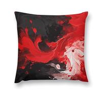 Rrtsmsgh Red Black White Abstract Pillow Covers, Square Throw Pillow Case with Hidden Zipper, Soft Double-Sided Decorative Pillowcases for Couch Sofa Bedroom Car, 26 "x26