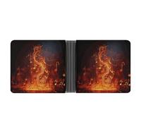Rrtsmsgh Red Flame Music Note Wallet for Men & Women Ultra Slim PU Leather Bifold Wallet, Credit Card Holder for Travel